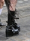 black patent gothic boots